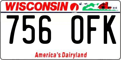 WI license plate 756OFK
