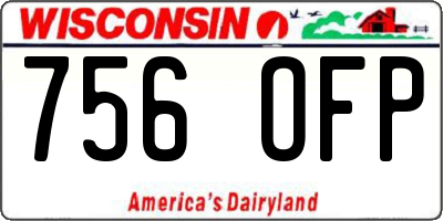 WI license plate 756OFP