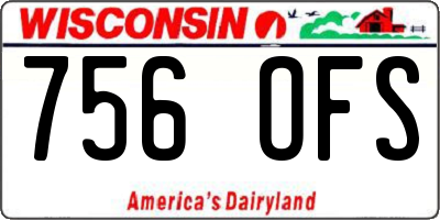 WI license plate 756OFS
