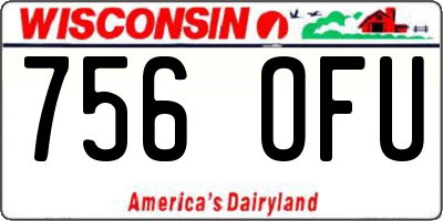 WI license plate 756OFU