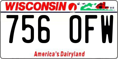 WI license plate 756OFW