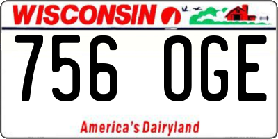 WI license plate 756OGE
