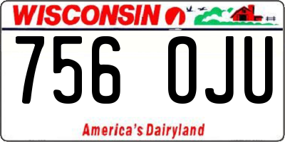 WI license plate 756OJU