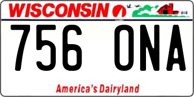 WI license plate 756ONA