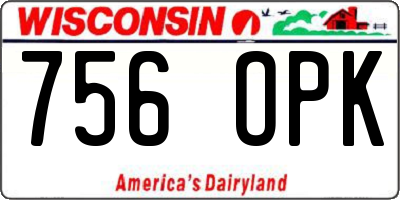 WI license plate 756OPK
