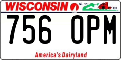 WI license plate 756OPM