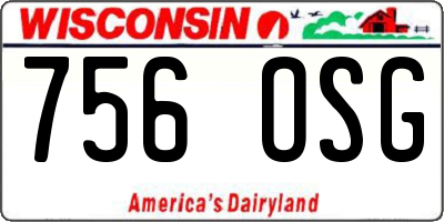 WI license plate 756OSG