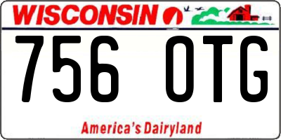 WI license plate 756OTG