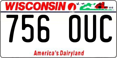 WI license plate 756OUC