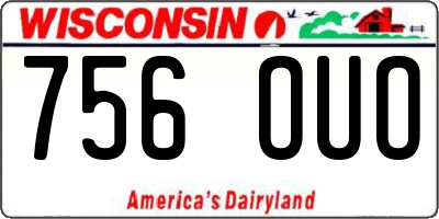 WI license plate 756OUO