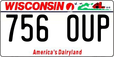 WI license plate 756OUP