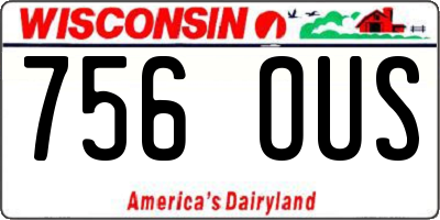 WI license plate 756OUS