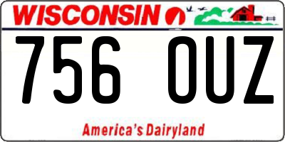 WI license plate 756OUZ