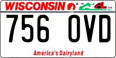 WI license plate 756OVD