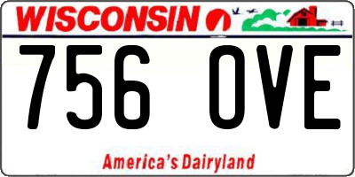 WI license plate 756OVE