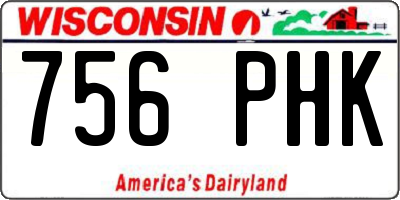 WI license plate 756PHK