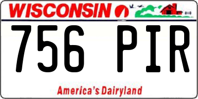 WI license plate 756PIR