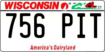WI license plate 756PIT