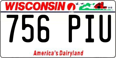 WI license plate 756PIU