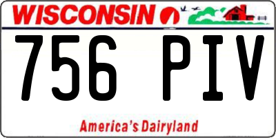 WI license plate 756PIV