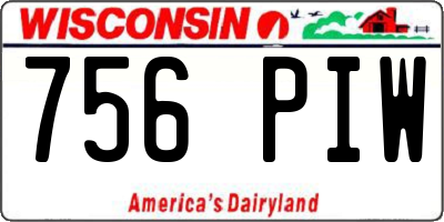 WI license plate 756PIW