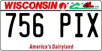 WI license plate 756PIX