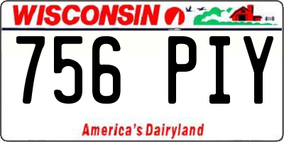 WI license plate 756PIY