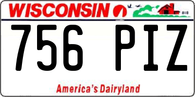 WI license plate 756PIZ