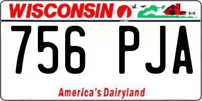 WI license plate 756PJA
