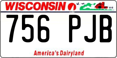 WI license plate 756PJB