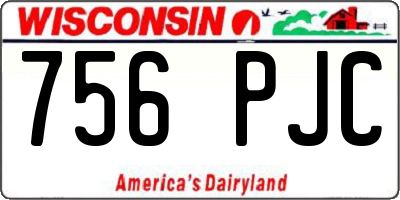 WI license plate 756PJC
