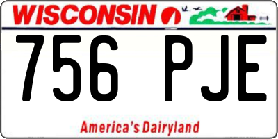 WI license plate 756PJE