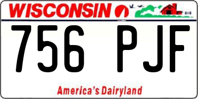 WI license plate 756PJF