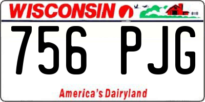 WI license plate 756PJG