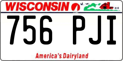 WI license plate 756PJI