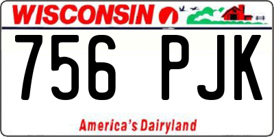 WI license plate 756PJK