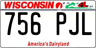WI license plate 756PJL