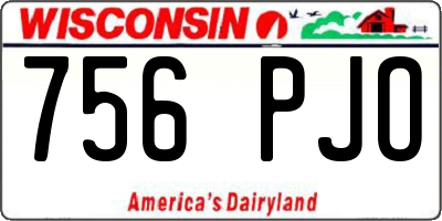 WI license plate 756PJO