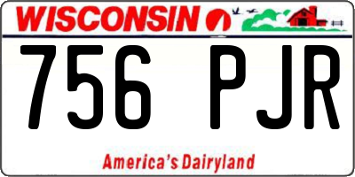 WI license plate 756PJR