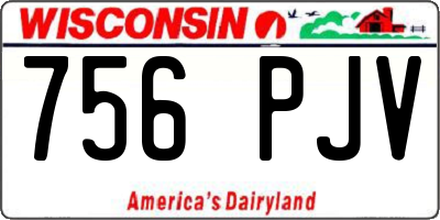WI license plate 756PJV