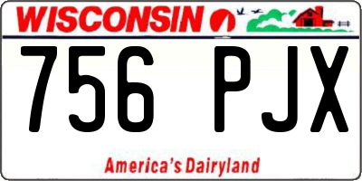 WI license plate 756PJX