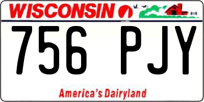WI license plate 756PJY