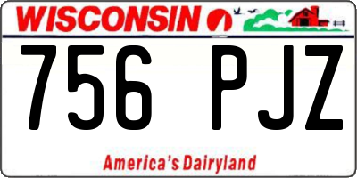 WI license plate 756PJZ