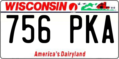 WI license plate 756PKA