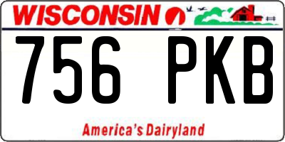 WI license plate 756PKB