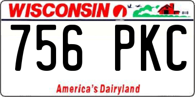 WI license plate 756PKC