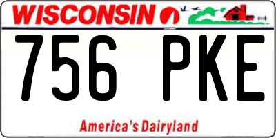 WI license plate 756PKE