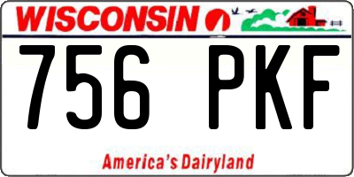WI license plate 756PKF
