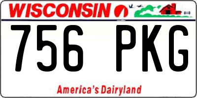 WI license plate 756PKG
