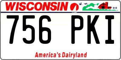 WI license plate 756PKI